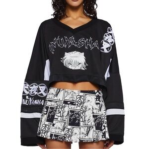 Dolls Kill Black & White Inuyasha Graphic Jersey